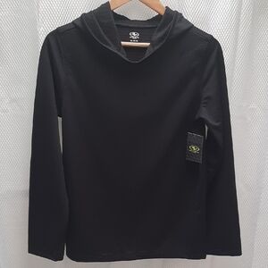 Boy's Athletic Works Moisture Wicking Black Long Sleeve Pullover Hoodie,sz 14-16